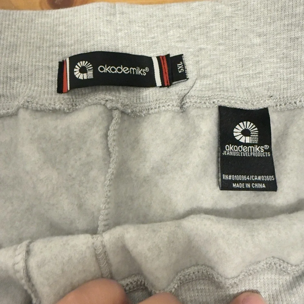 Akademiks Mens Gray Drawstring Sweatpants Cuff Bottom Size 5XL